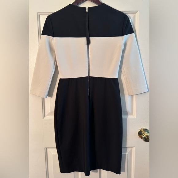 rag & bone Black White Carola Colorblock Dress Sz 0 Stretch Bodycon Exposed Zip - Picture 11 of 16